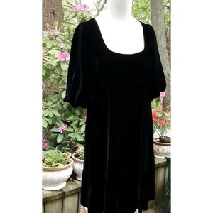 Banana Republic Velvet Puff Sleeve Babydoll Dress